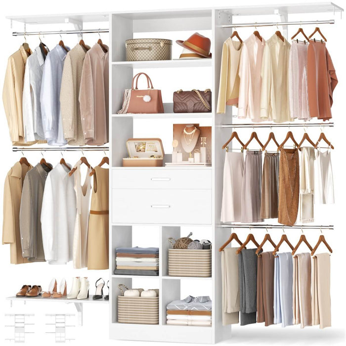5FT Closet Organizer System with Wooden Drawers