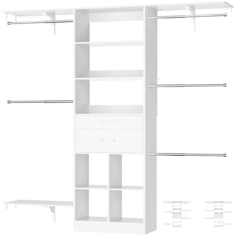 5FT Closet Organizer System with Wooden Drawers
