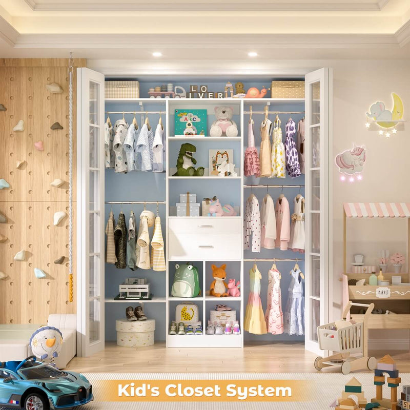 5FT Closet Organizer System with Wooden Drawers