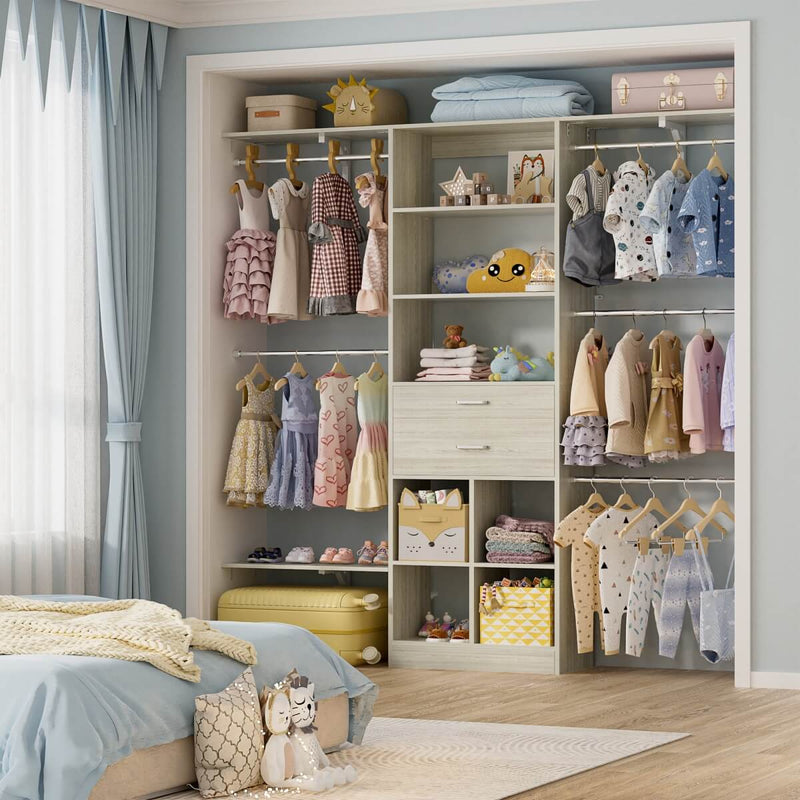 5FT Closet Organizer System with Wooden Drawers