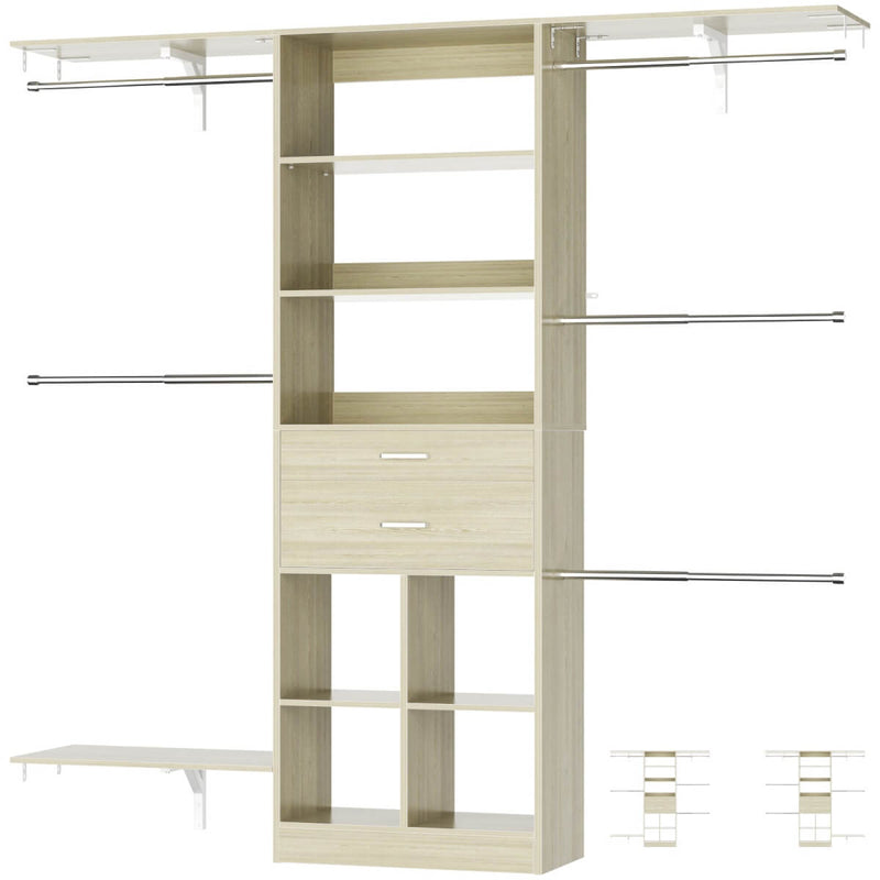 5FT Closet Organizer System with Wooden Drawers
