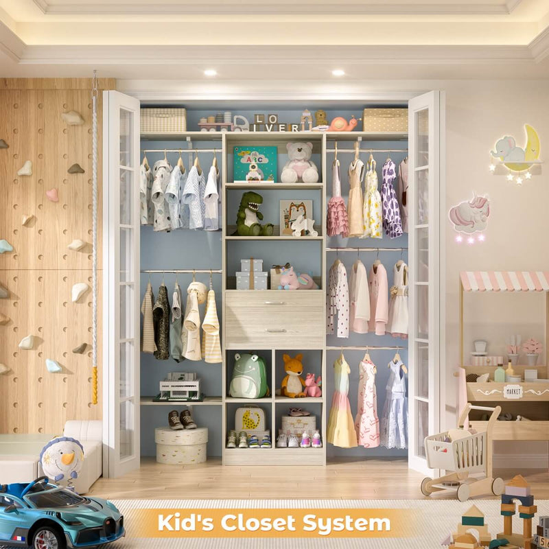 5FT Closet Organizer System with Wooden Drawers