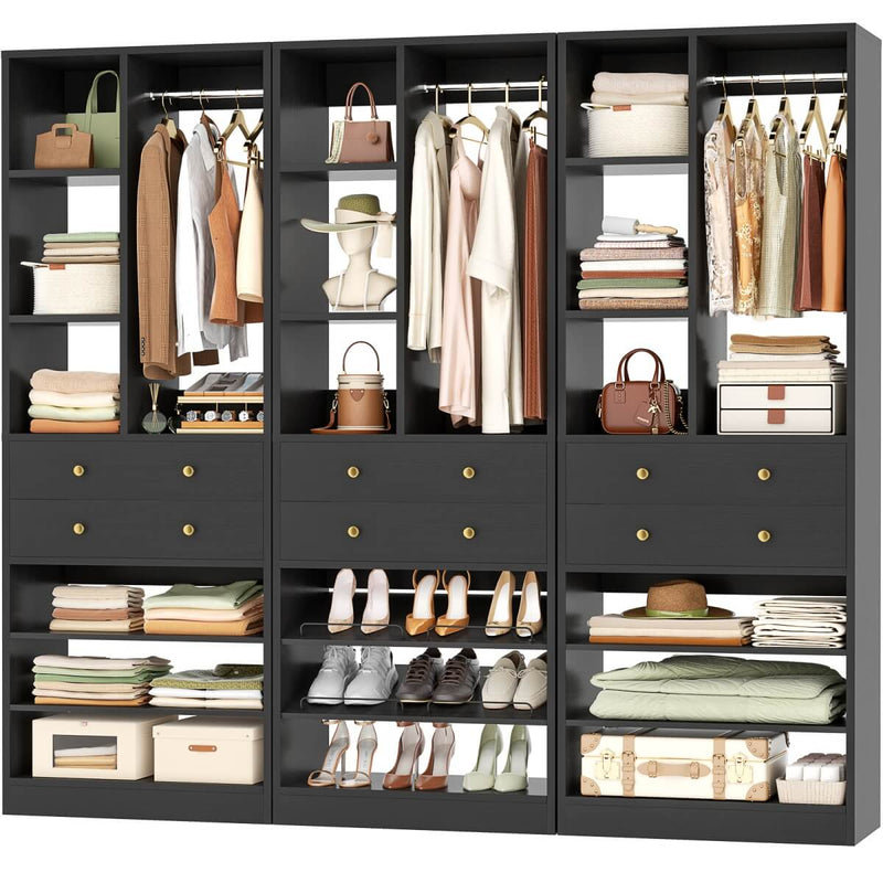 84"/7 FT Closet Organizer System with Drawers and Shelves