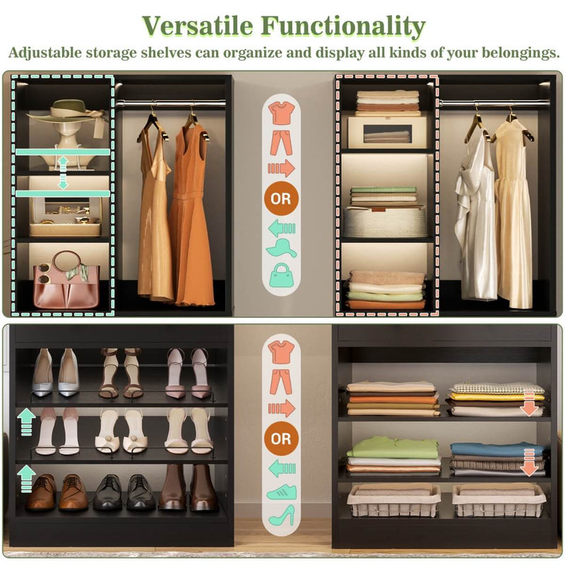 84"/7 FT Closet Organizer System with Drawers and Shelves