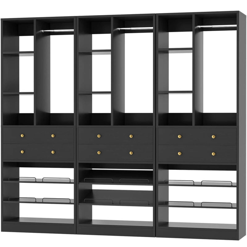 84"/7 FT Closet Organizer System with Drawers and Shelves