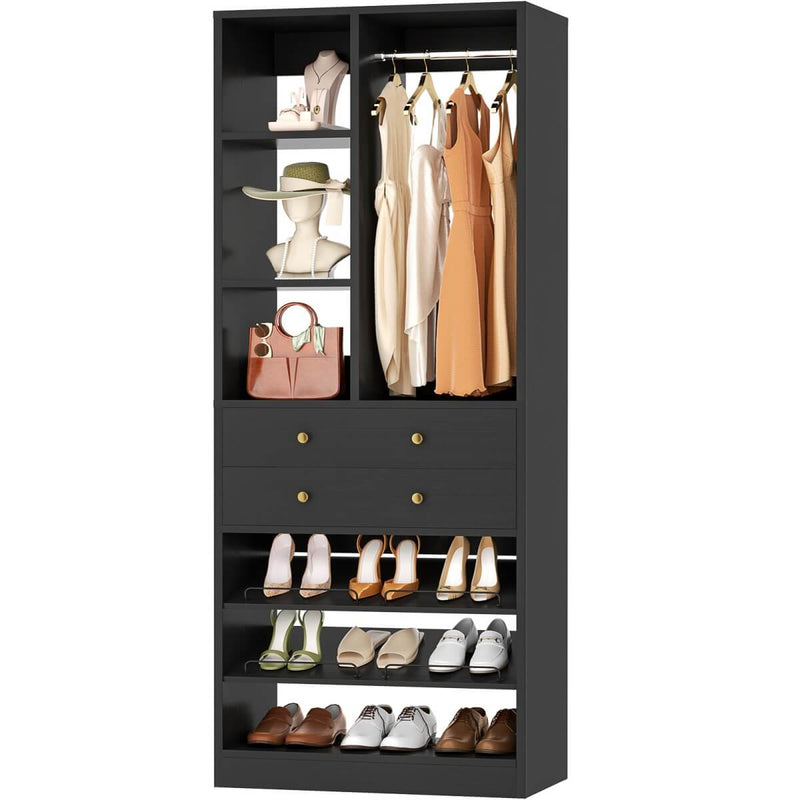 28"/2.3FT Walk in Closet System with Drawers and Shelves