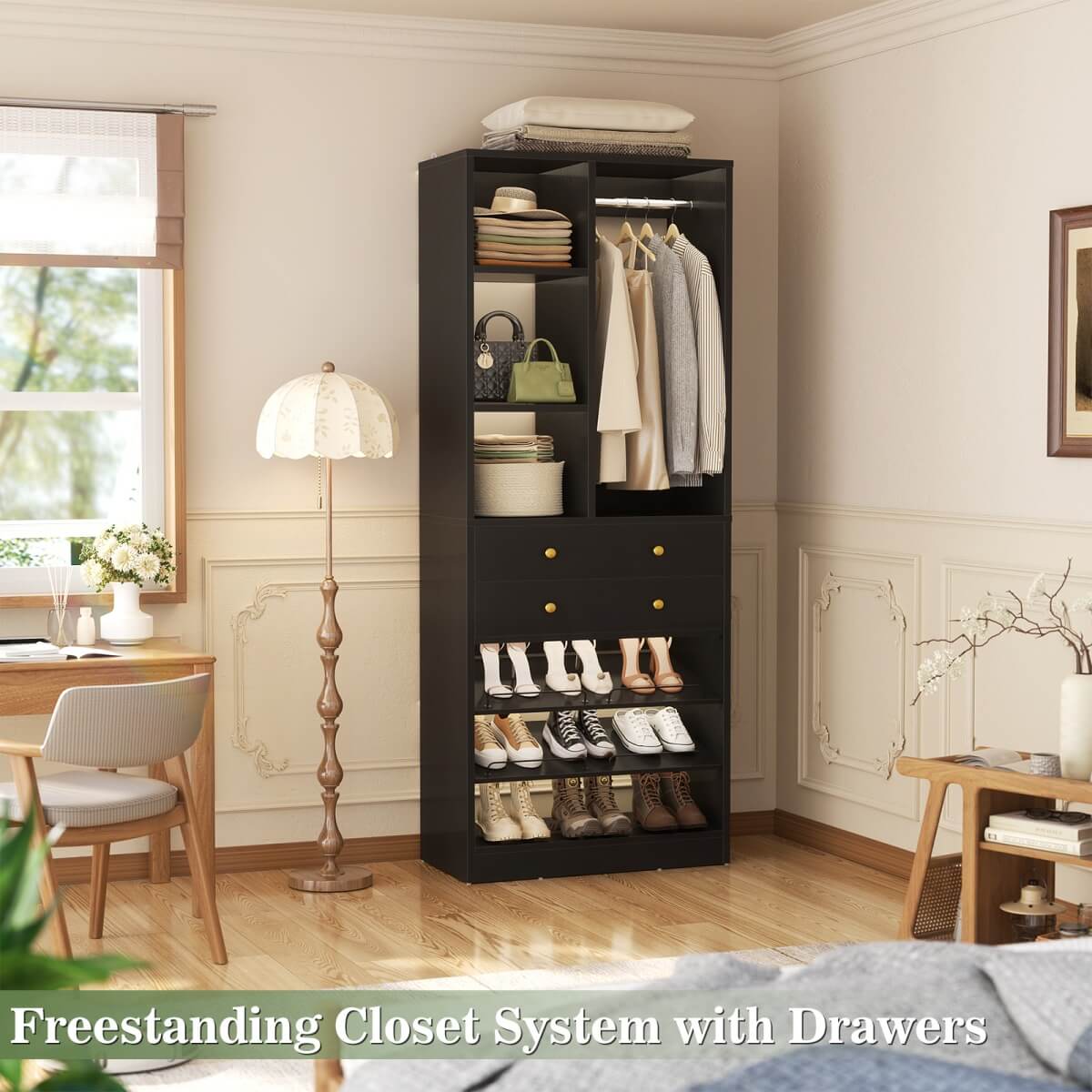 Aheaplus 28"/2.3FT Walk in Closet System with Drawers and Shelves