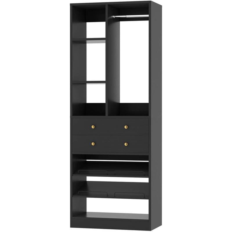 28"/2.3FT Walk in Closet System with Drawers and Shelves