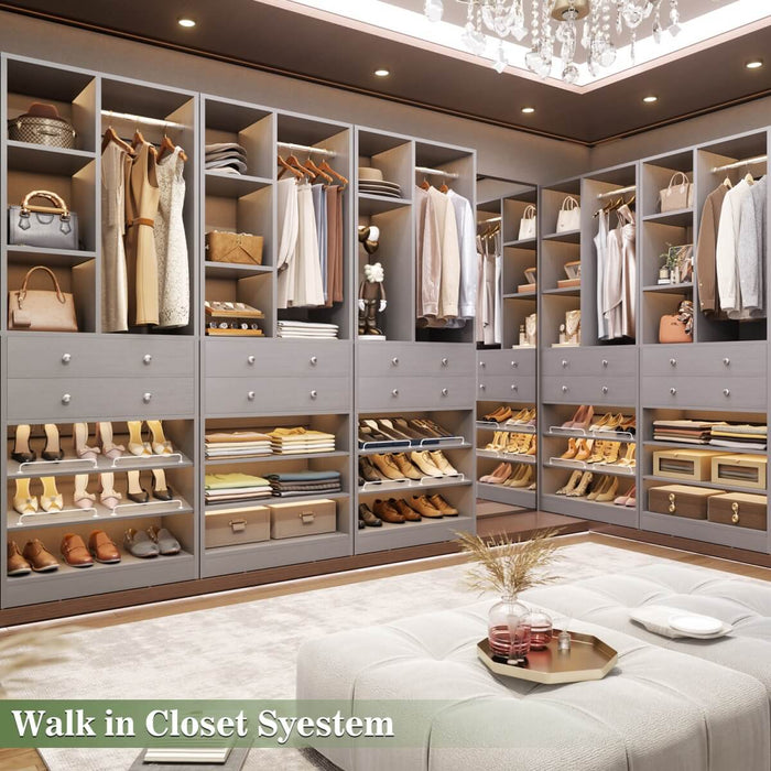 55.5"/4.6 FT Closet Organizer System with Drawers and Shelves