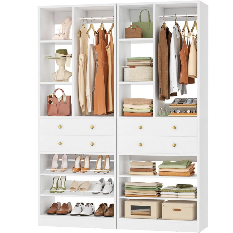 55.5"/4.6 FT Closet Organizer System with Drawers and Shelves