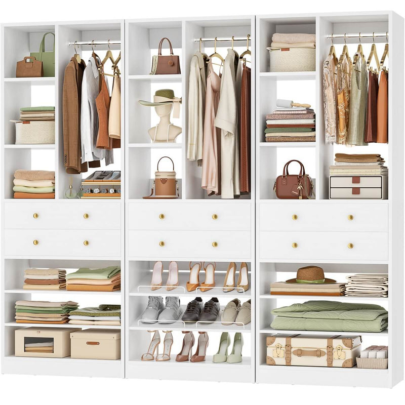 84"/7 FT Closet Organizer System with Drawers and Shelves