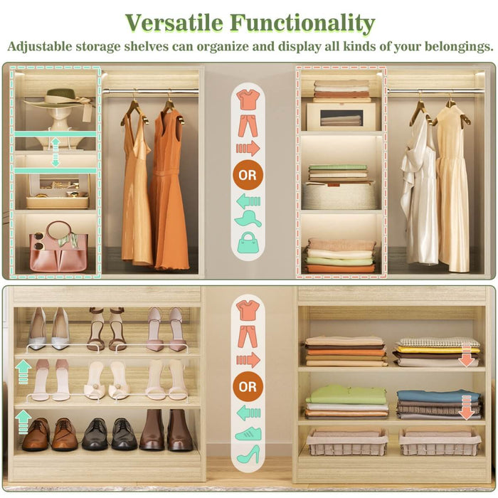 55.5"/4.6 FT Closet Organizer System with Drawers and Shelves