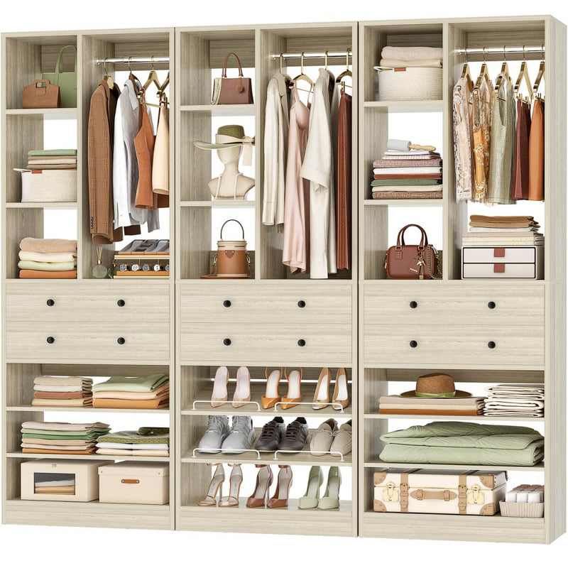 84"/7 FT Closet Organizer System with Drawers and Shelves