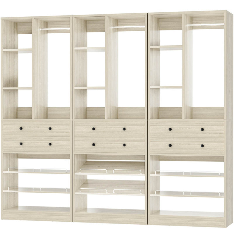 84"/7 FT Closet Organizer System with Drawers and Shelves