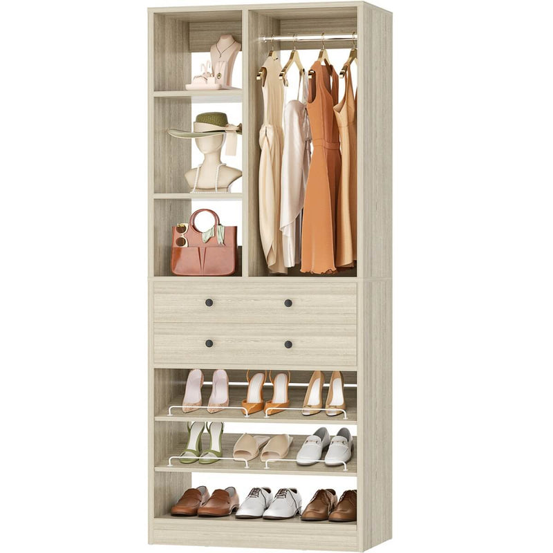 28"/2.3FT Walk in Closet System with Drawers and Shelves