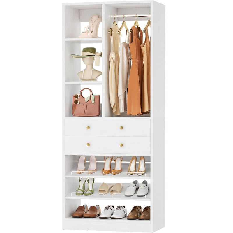 28"/2.3FT Walk in Closet System with Drawers and Shelves