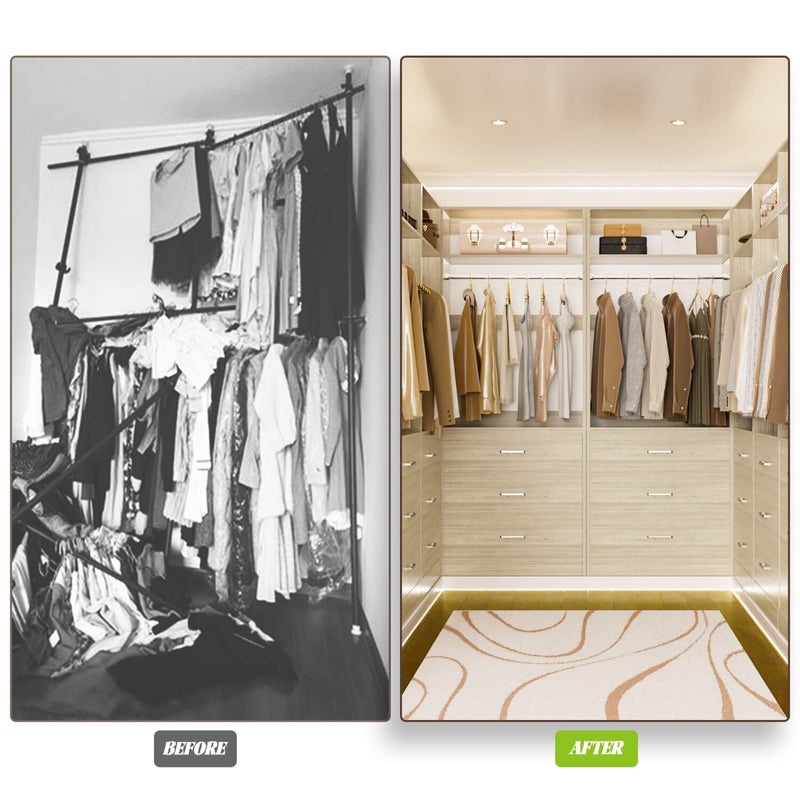 8FT Walk-in Closet System with 12 Drawers