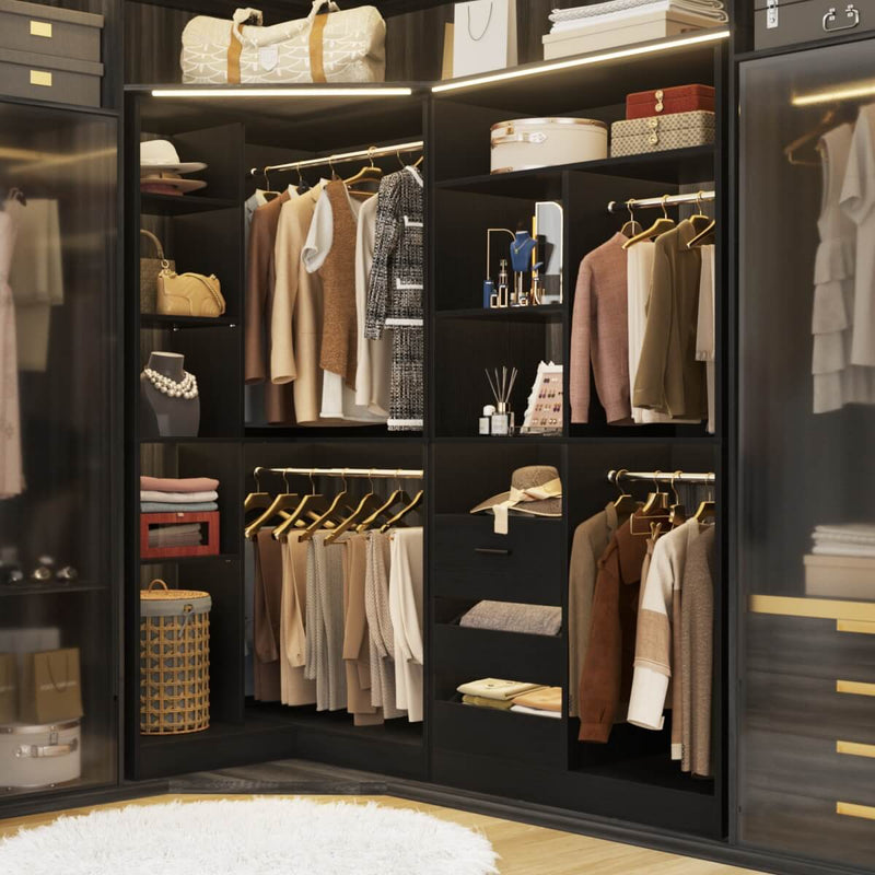 72 Inch Walk In Closet System with 3 Drawers and 4 Rods