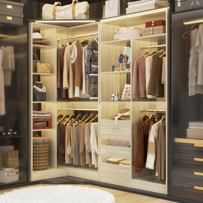 72 Inch Walk In Closet System with 3 Drawers and 4 Rods