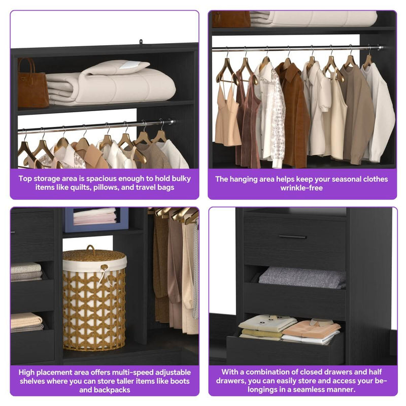 Heavy Duty Closet Organizer System Kit, Set of 3