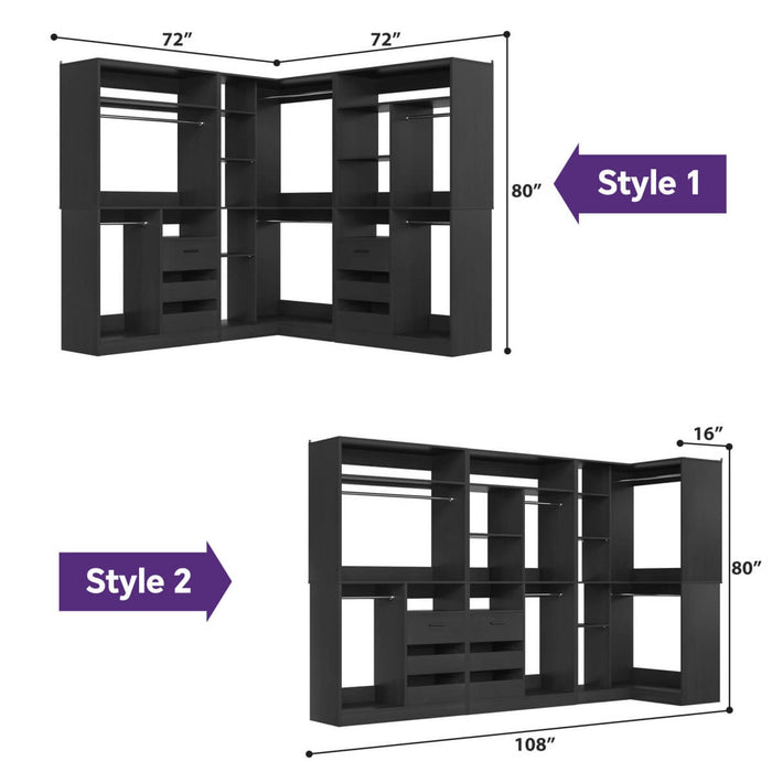 Heavy Duty Closet Organizer System Kit, Set of 3