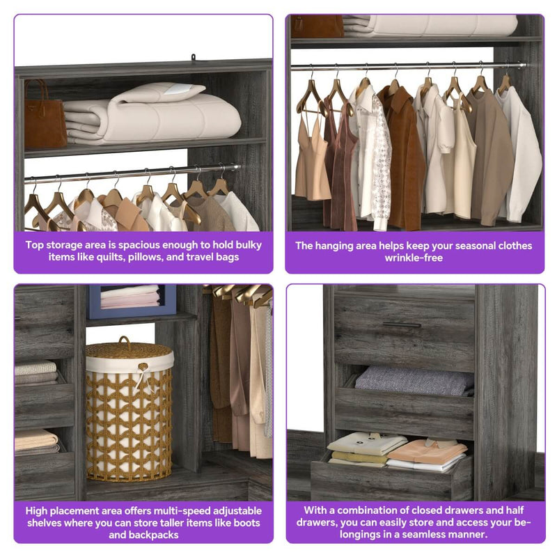 Heavy Duty Closet Organizer System Kit, Set of 3