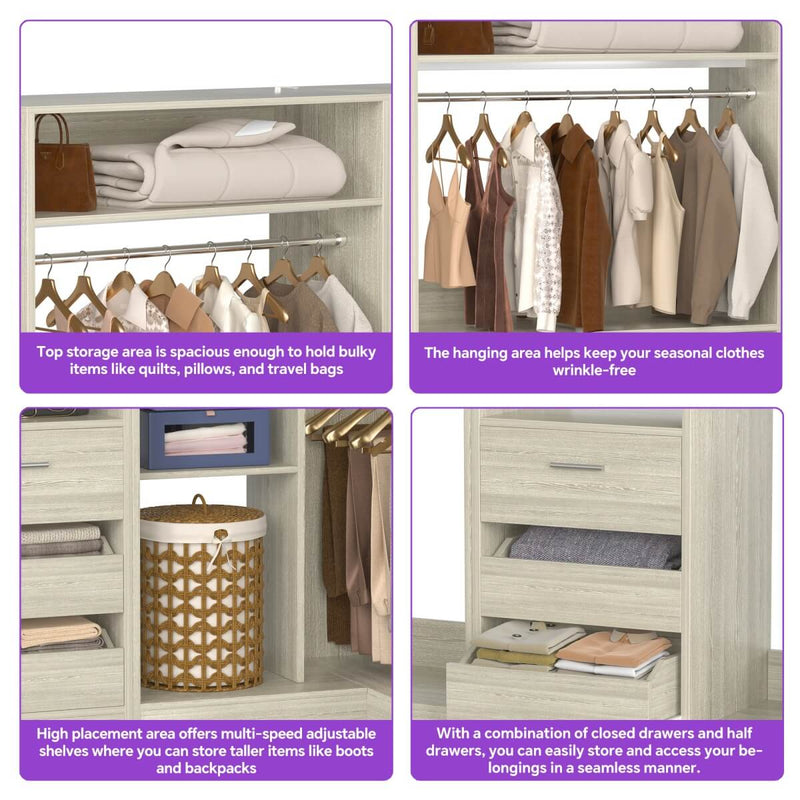 Heavy Duty Closet Organizer System Kit, Set of 3