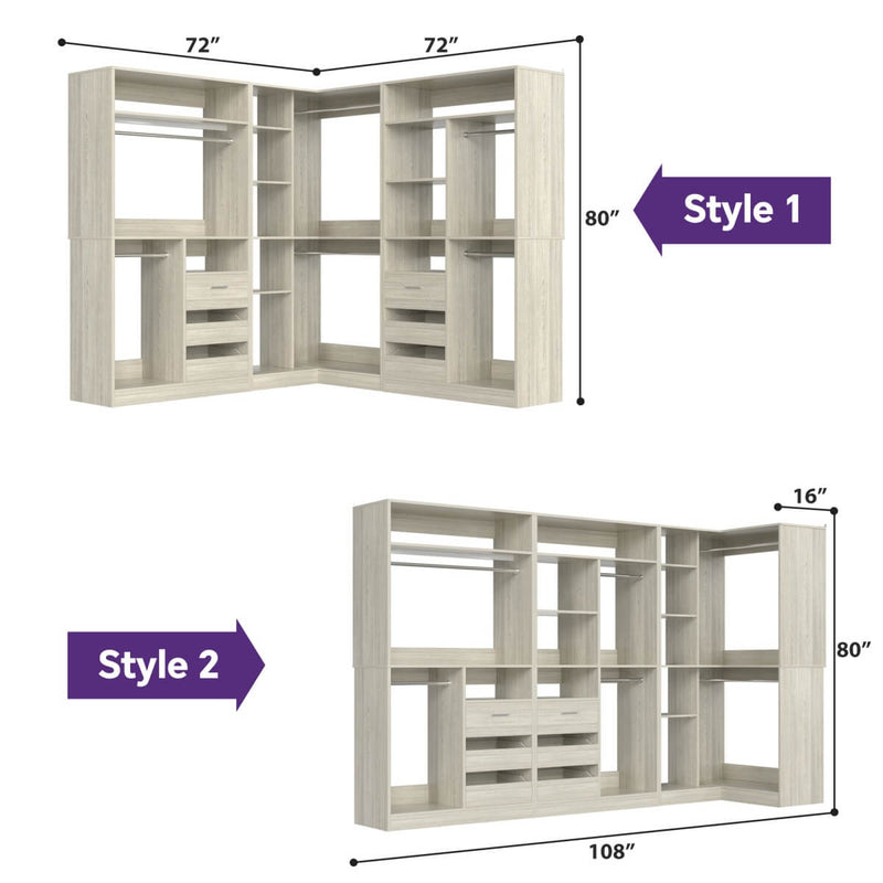 Heavy Duty Closet Organizer System Kit, Set of 3