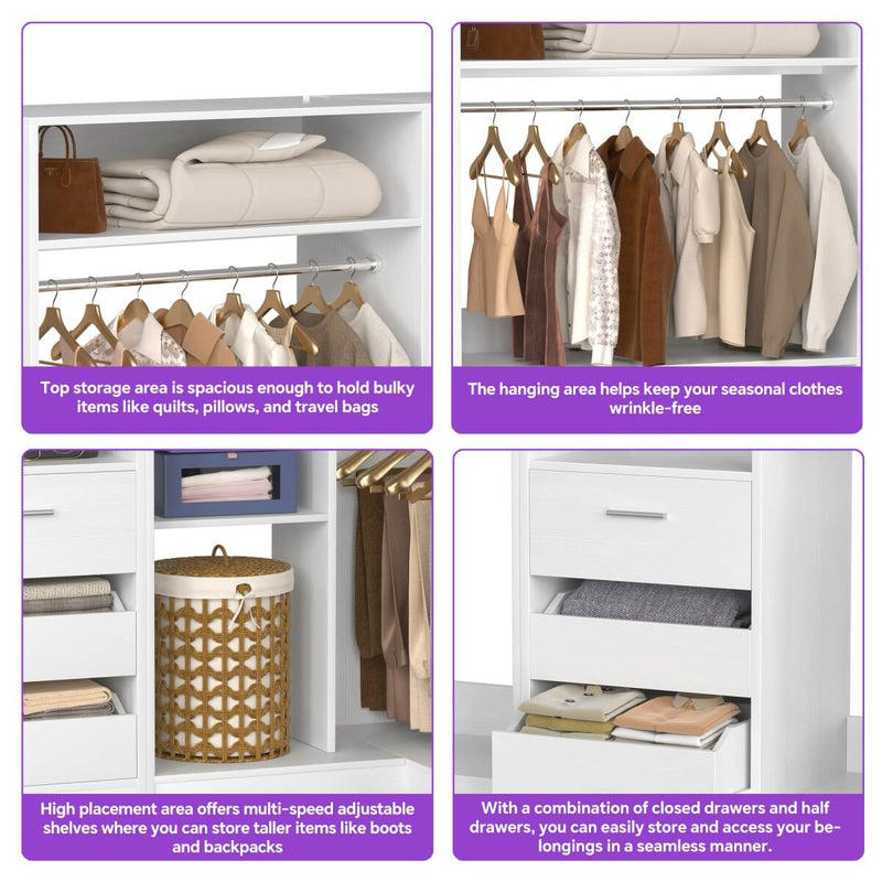 Heavy Duty Closet Organizer System Kit, Set of 3