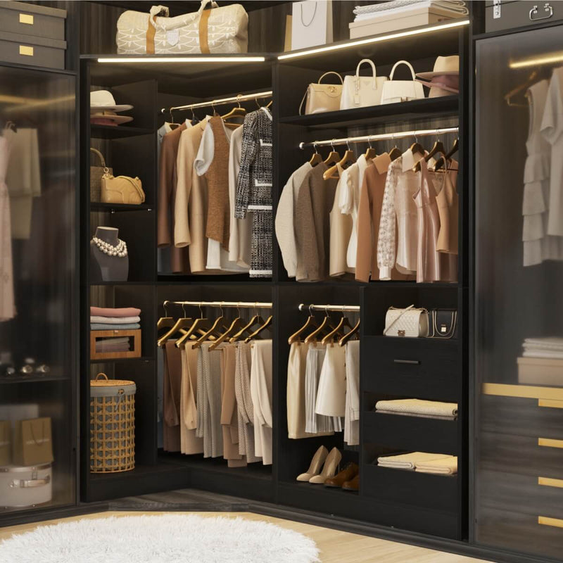 Aheaplus 72" Closet System With 3 Drawers, 3 Long Rods And 1 Short Rod