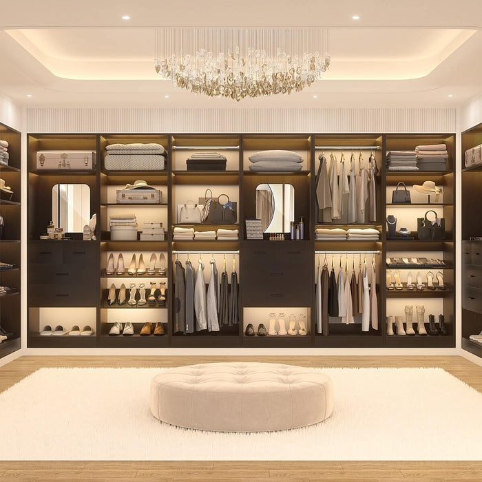 25 Inch Freestanding Closet System with Mirror And Drawers