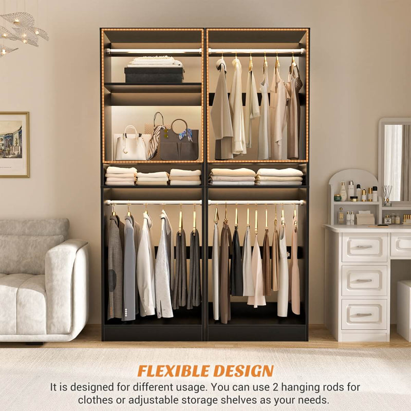 25'' Closet System with 2 Hanging Rods and Adjustable Shelves