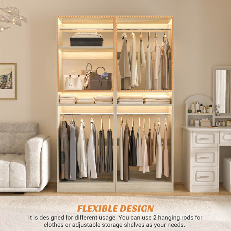 25'' Closet System with 2 Hanging Rods and Adjustable Shelves