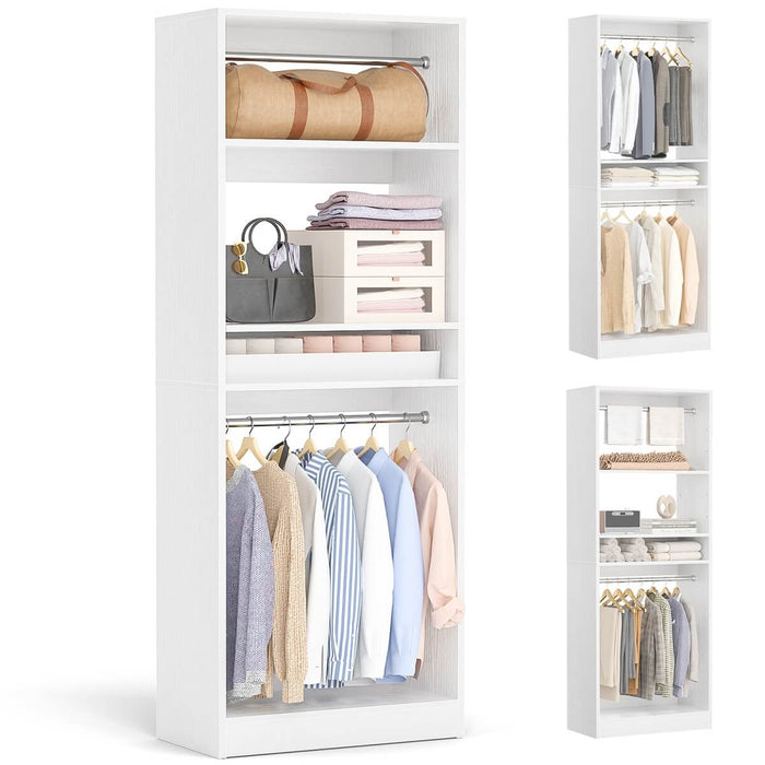 25'' Closet System with 2 Hanging Rods and Adjustable Shelves