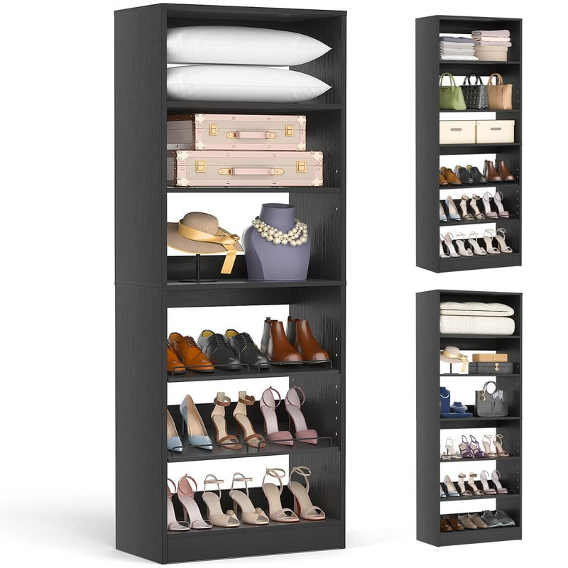Aheaplus Freestanding Closet Shoe Organizer, Heavy Duty Walk in Closet Tower for Bedroom