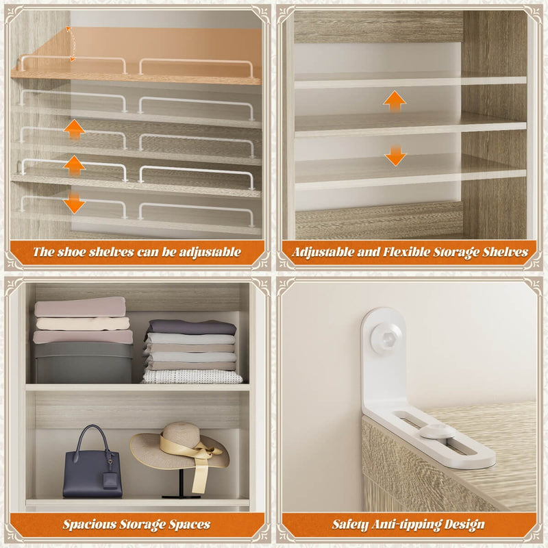 Aheaplus Freestanding Closet Shoe Organizer, Heavy Duty Walk in Closet Tower for Bedroom