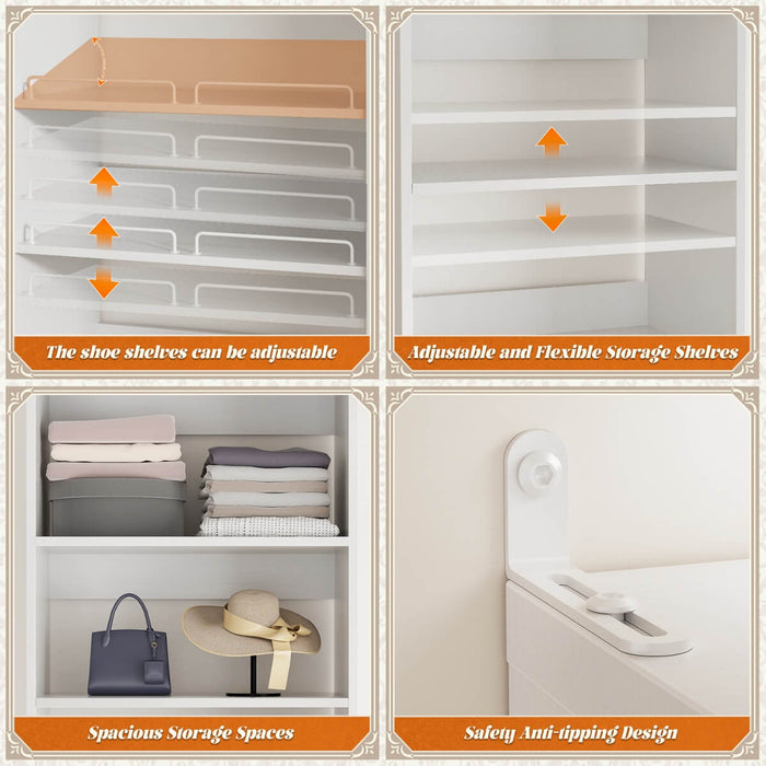 Aheaplus Freestanding Closet Shoe Organizer, Heavy Duty Walk in Closet Tower for Bedroom