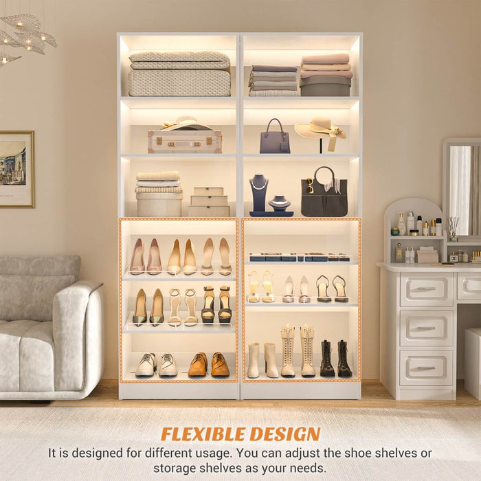 Aheaplus Freestanding Closet Shoe Organizer, Heavy Duty Walk in Closet Tower for Bedroom