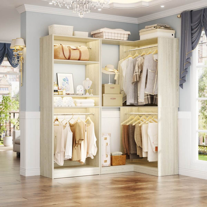L Shape Corner Closet System 2-Piece Set, 1200 lbs Capacity, 56.5 x 31.5 inches