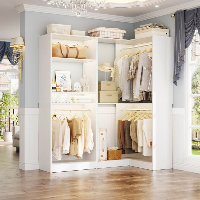 L Shape Corner Closet System 2-Piece Set, 1200 lbs Capacity, 56.5 x 31.5 inches