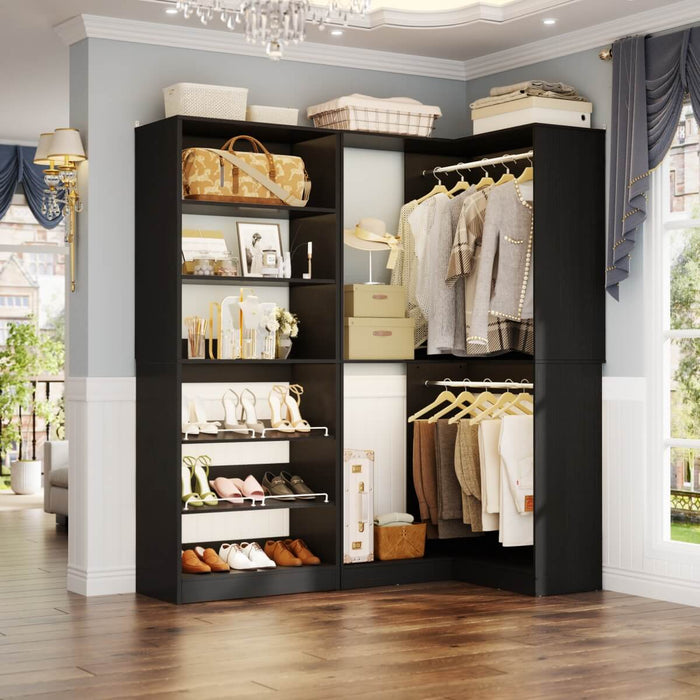 Heavy Duty Corner Closet System Set of 2, with Shoe Closet Tower