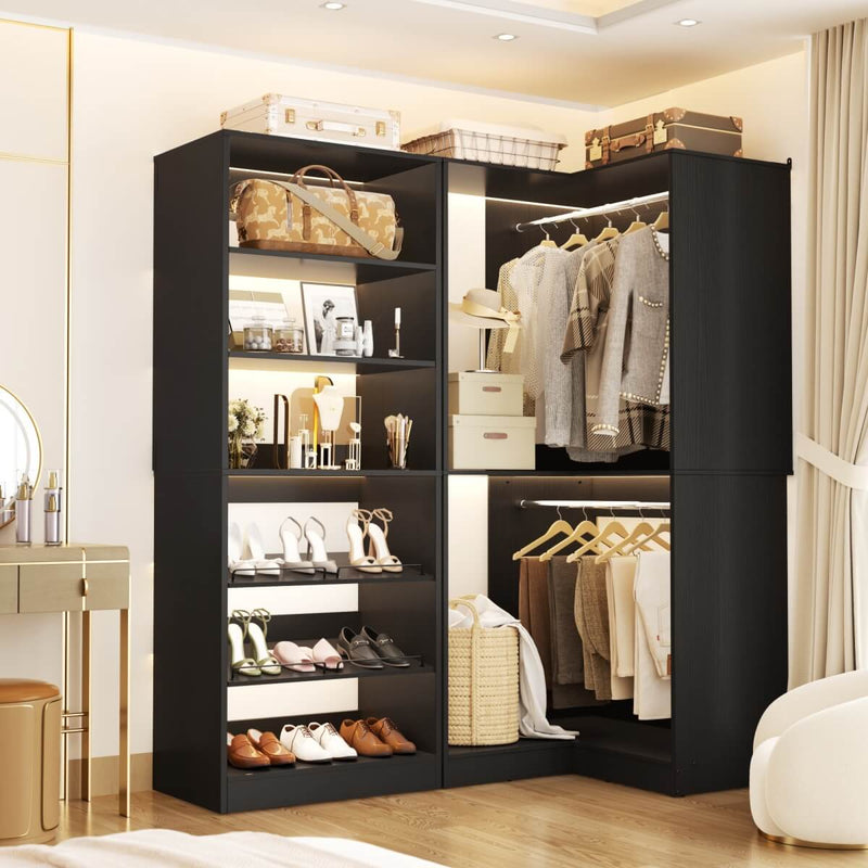 Heavy Duty Corner Closet System Set of 2, with Shoe Closet Tower